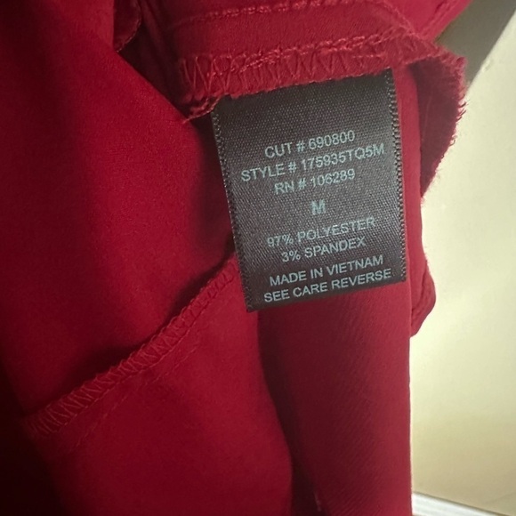 Maurices Red Button Down Short Sleeve Satin Blouse - Picture 7 of 7